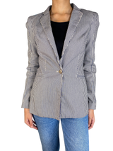 Blazer de Rayas Blanco y Azul