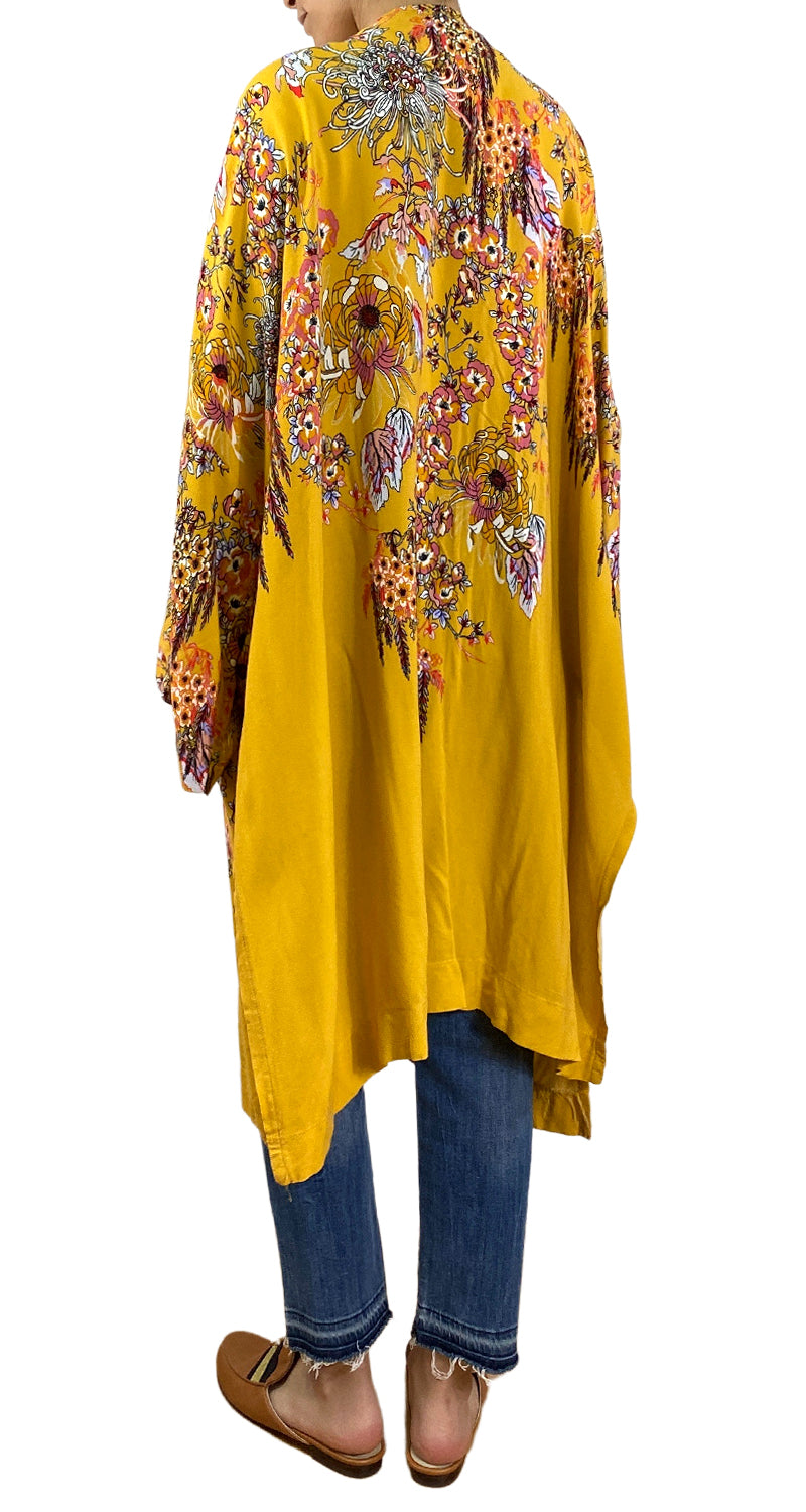 Kimono Amarillo Flores