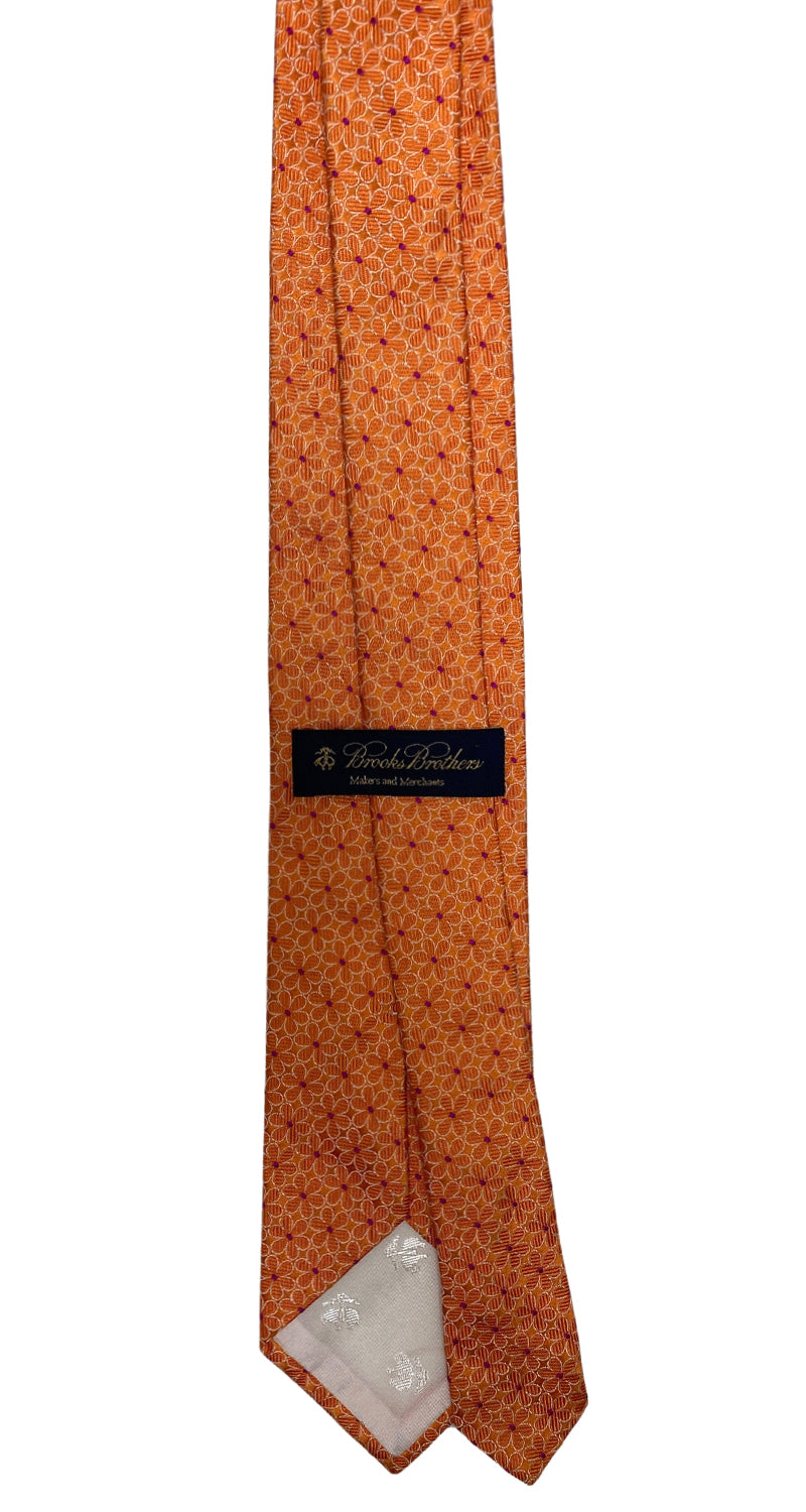 Corbata Flowers Orange Seda