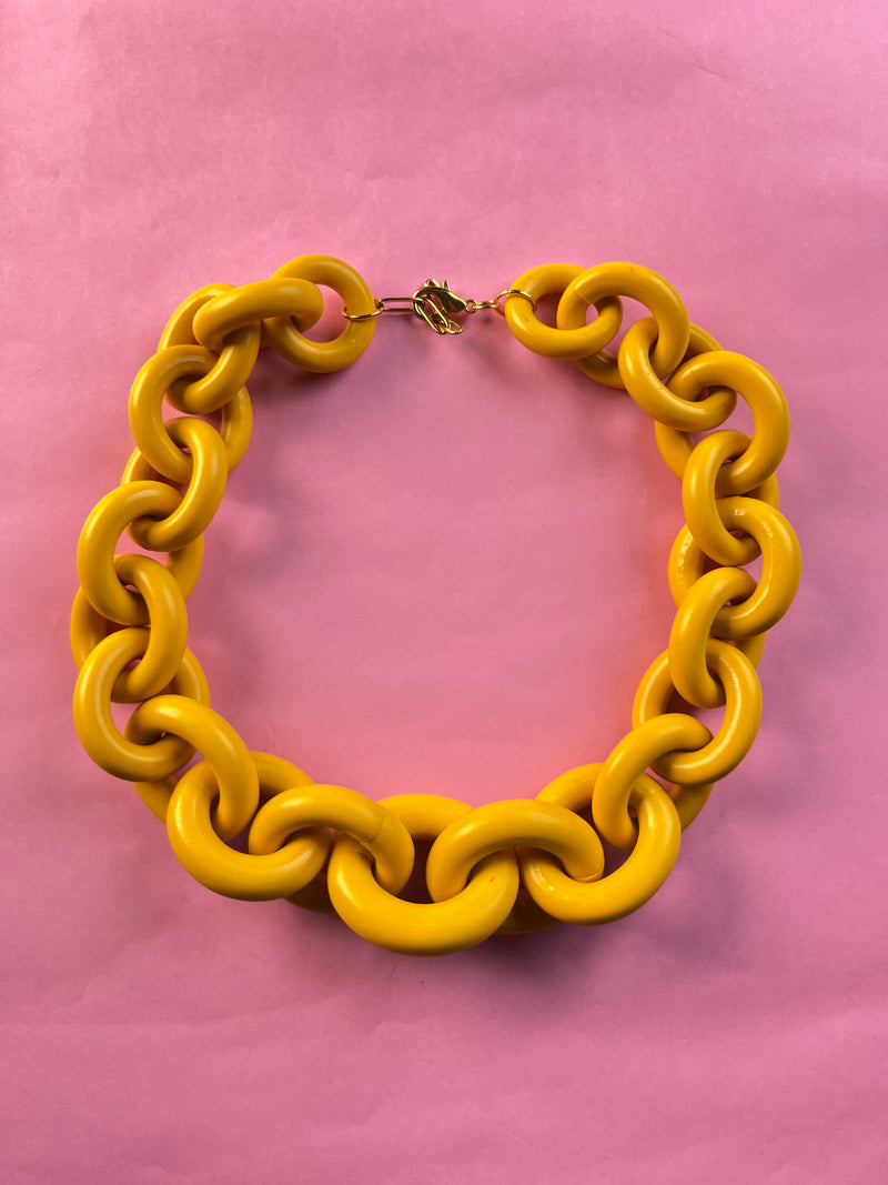 Collar Eslabón Amarillo