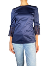 Blusa Azul Marino Broderie