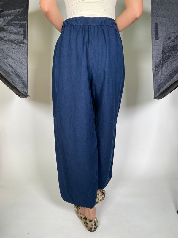 Pantalón Lino Azul