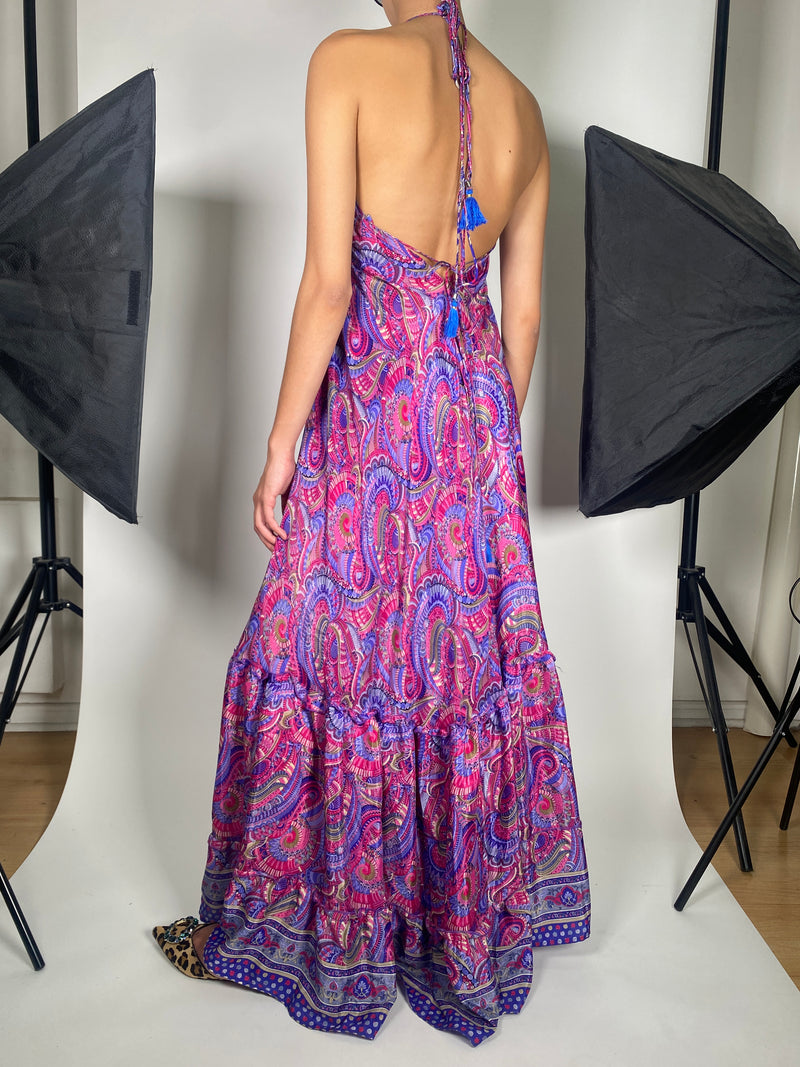 Vestido Maxi Seda Multicolor