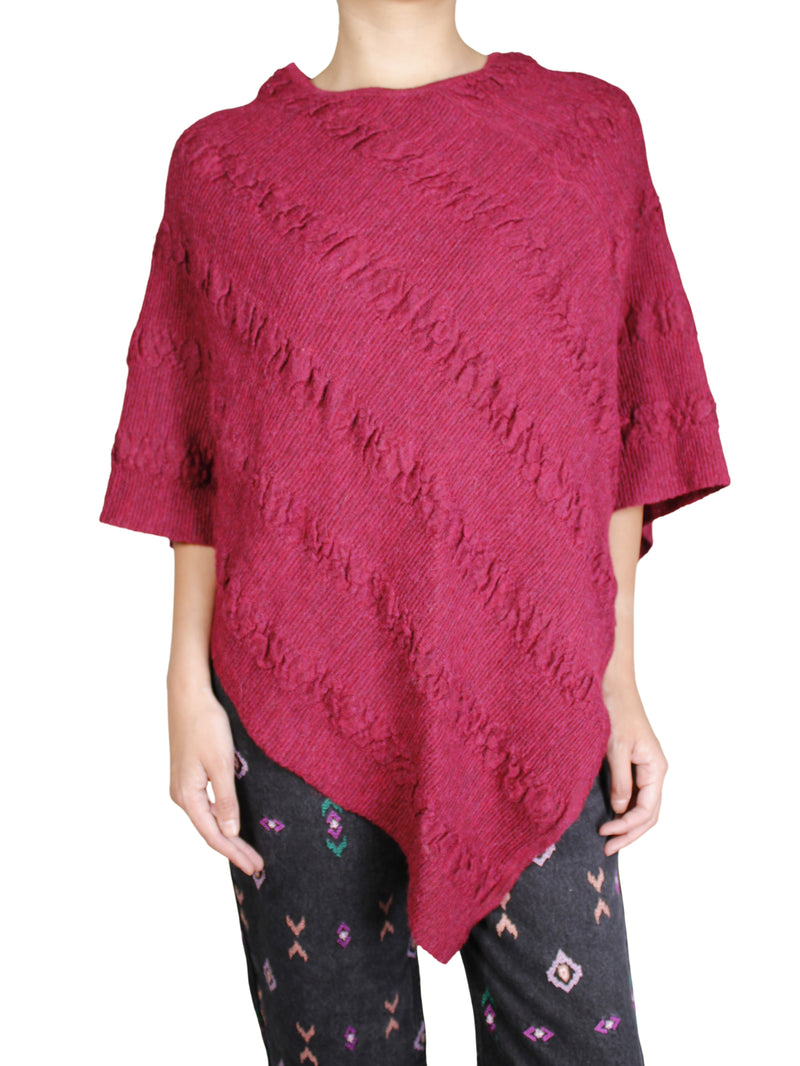 Poncho Baby Alpaca Burdeo