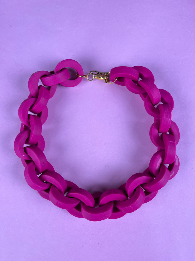 Collar Cadenas Fucsia MP