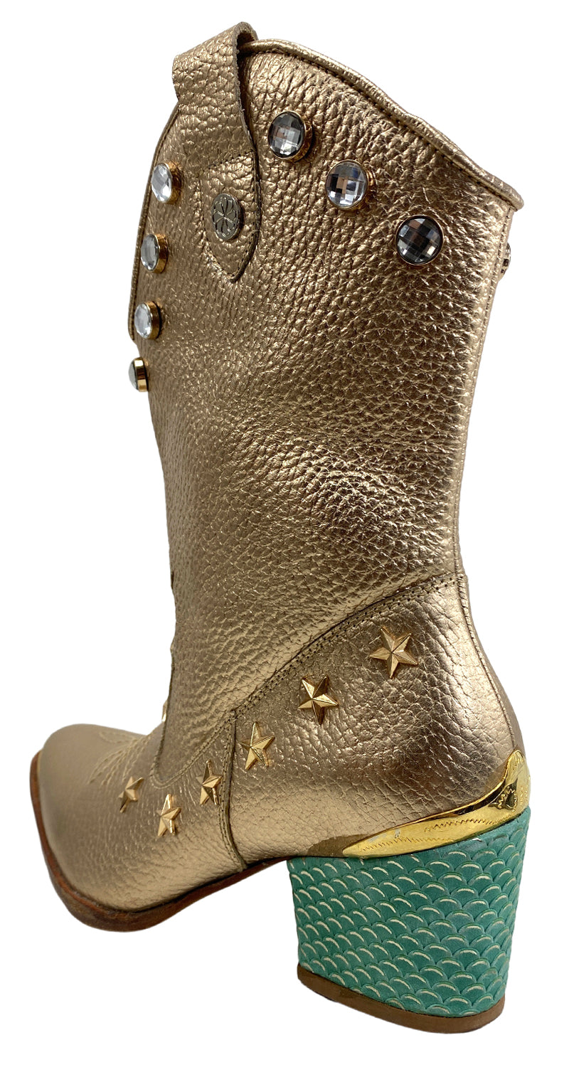 Botas Cowboy Stars Doradas