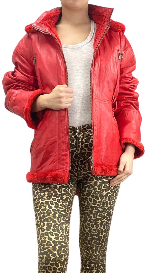 Chaqueta Cuero Rojo