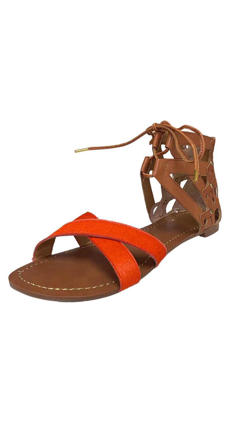 Sandalias Fuji Red Calf Hair