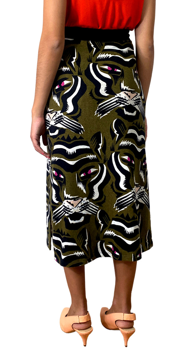 Falda Midi Tigres Verde