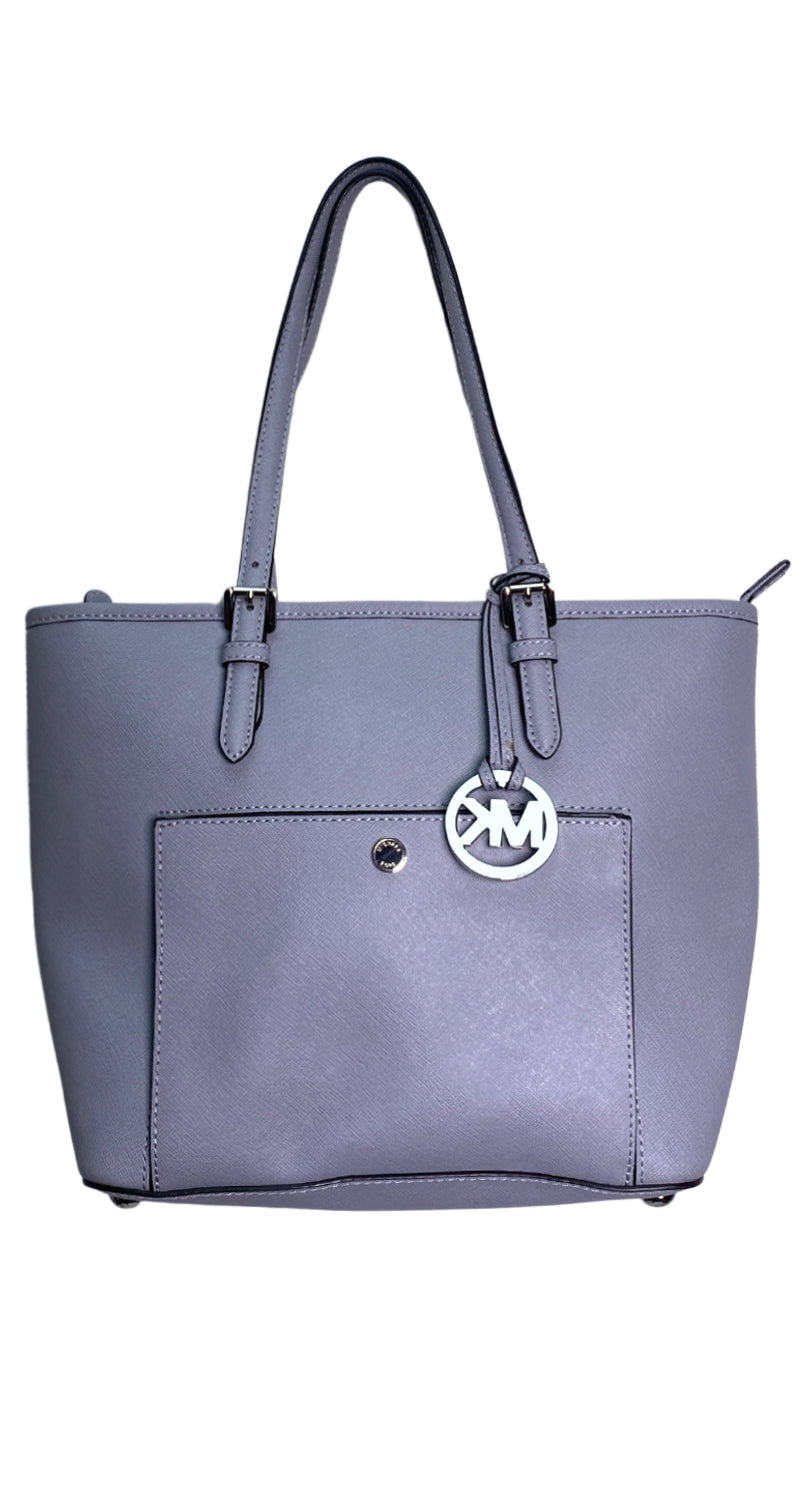 Bolso Cuero Gris