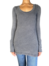 Sweater Gris Manga Larga