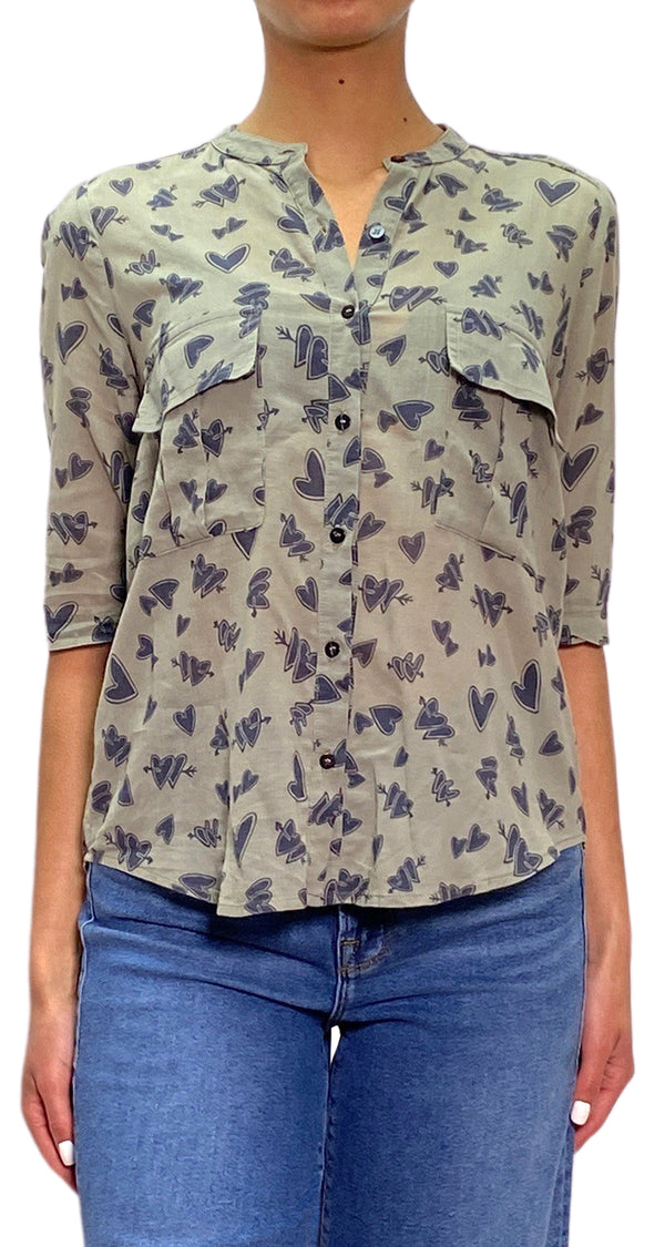 Blusa Verde Corazones