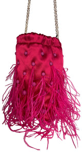 Bolso Fucsia Plumas