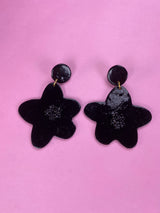 Aros Flor Negra Colgante