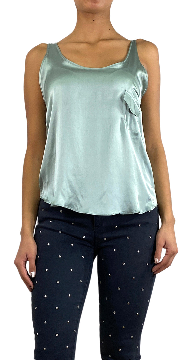 Blusa Verde Satinada