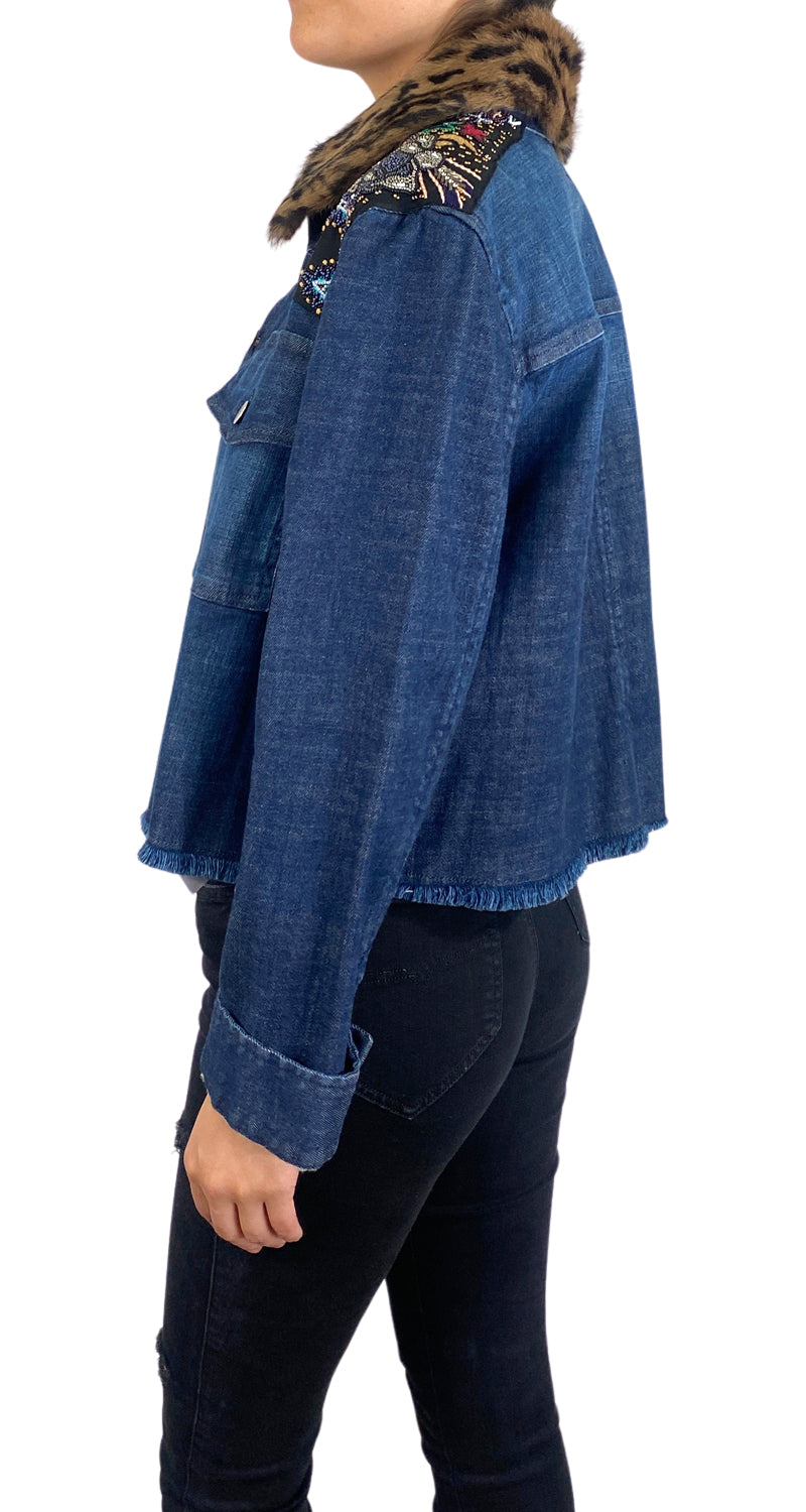 Chaqueta Denim Mostacillas