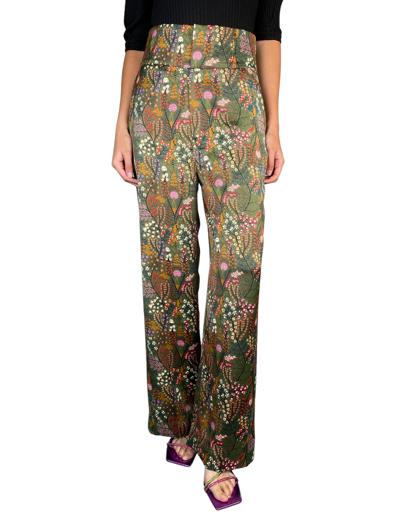 Pantalón Tela Flores Multicolor