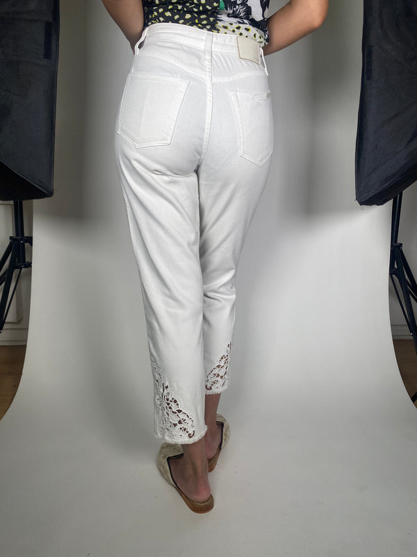 Jeans Blanco Broderie