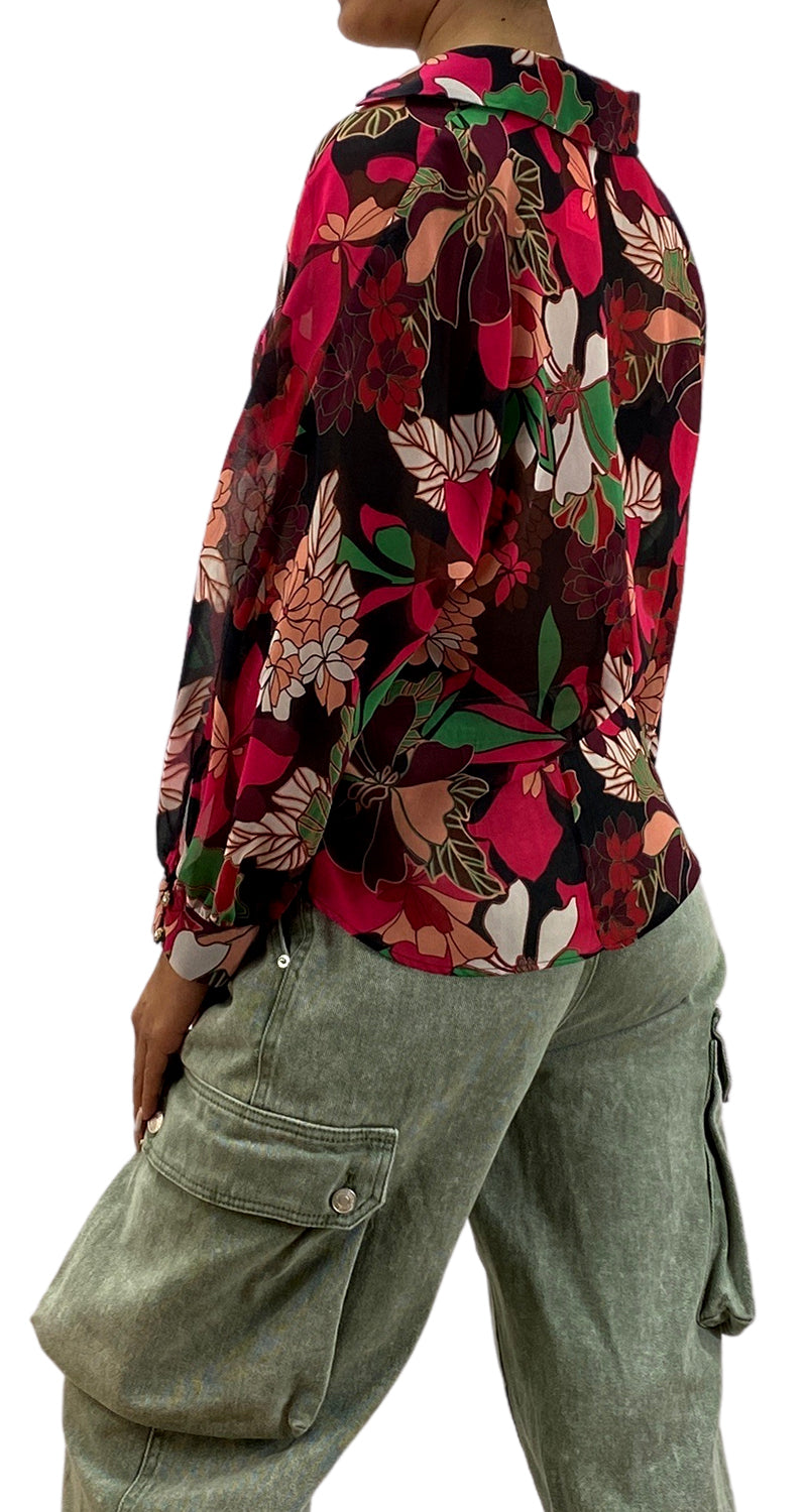 Blusa Flores Traslucida