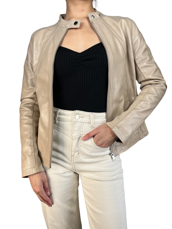 Chaqueta Annette Taupe Cuero