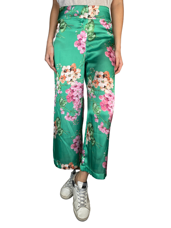 Pantalón Flores Satinado