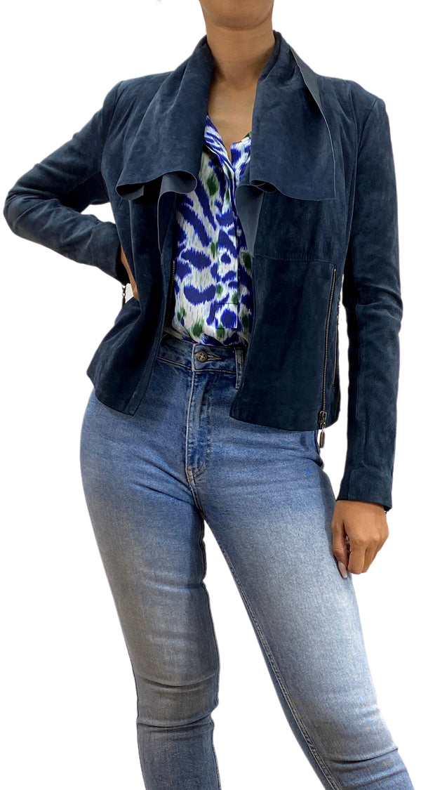 Chaqueta Cuero Azul