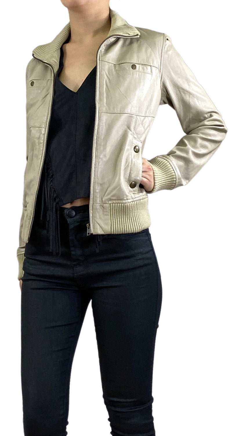 Chaqueta Beige Cuero