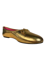 Bailarinas Micaela Laminado Gold Cuero