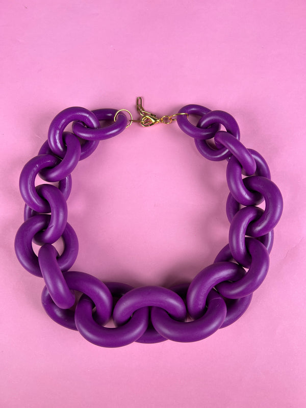 Collar Eslabón Morado