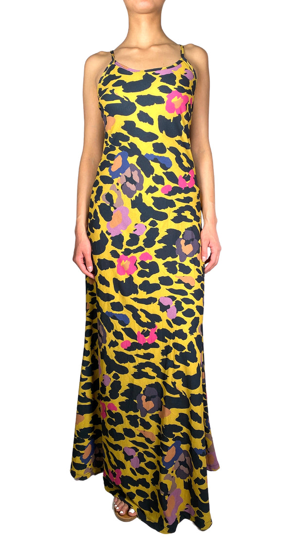 Vestido Animal Print Mostaza