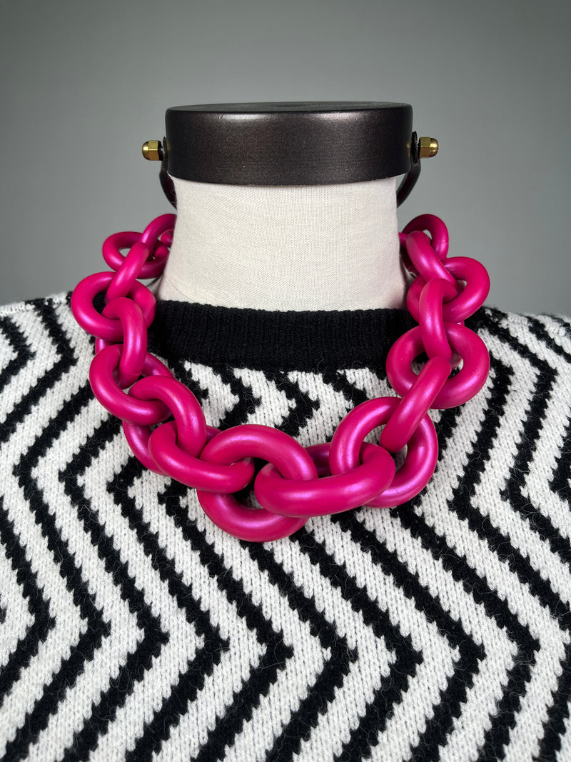 Collar Eslabón Pearly Magenta