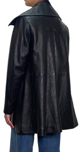 Chaqueta Cuero Negro Oversize