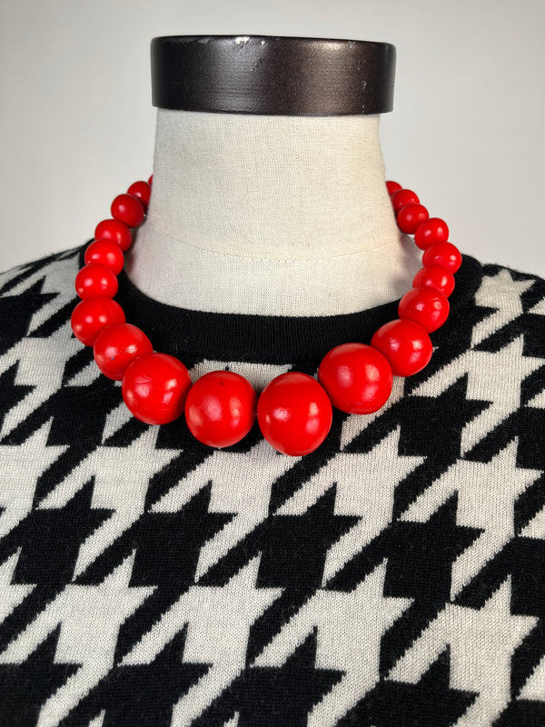 Collar Esferas Rojo