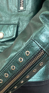 Chaqueta Cuero Verde