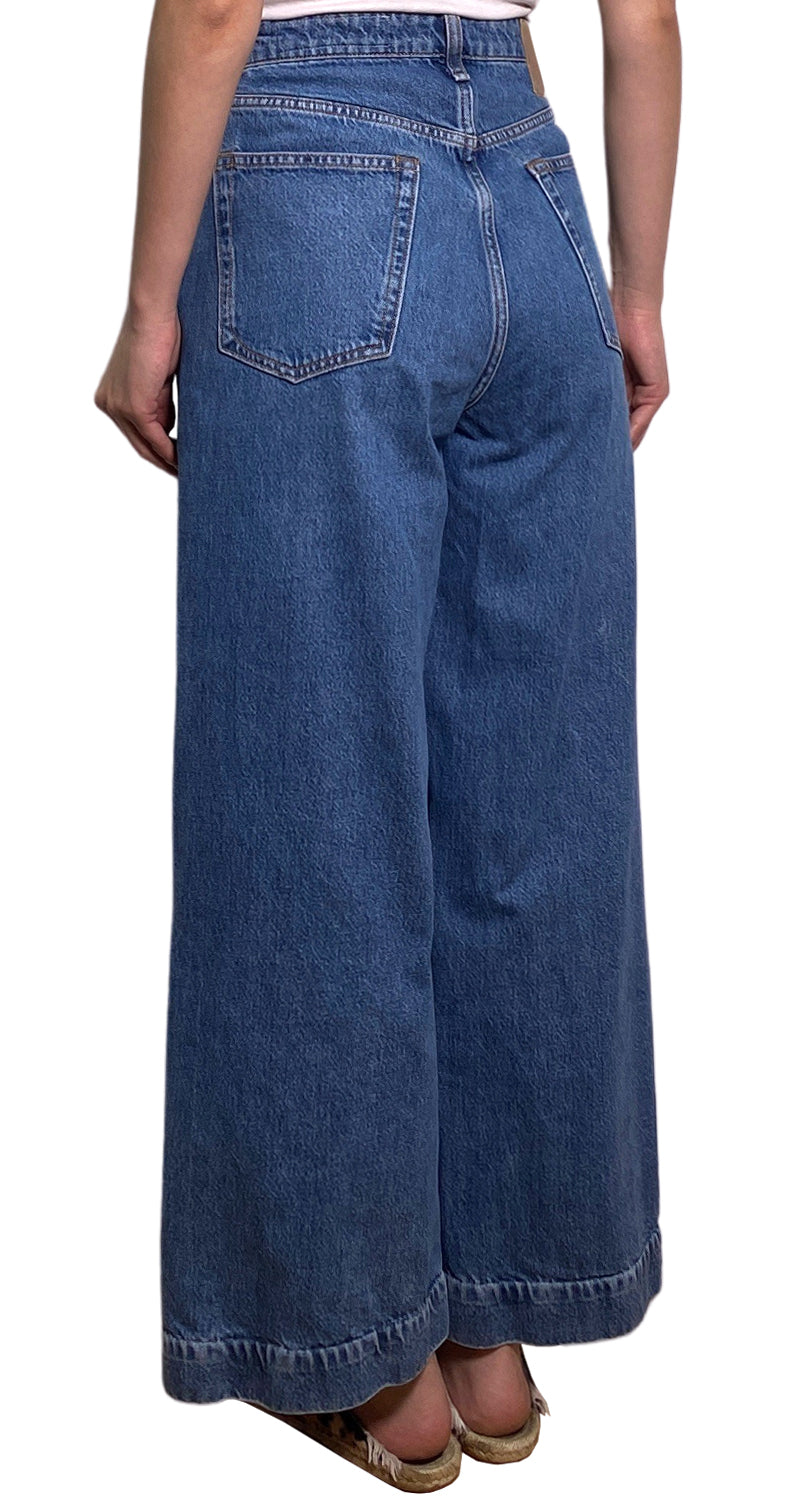 Pantalón High -Rise Ankle Wide Leg