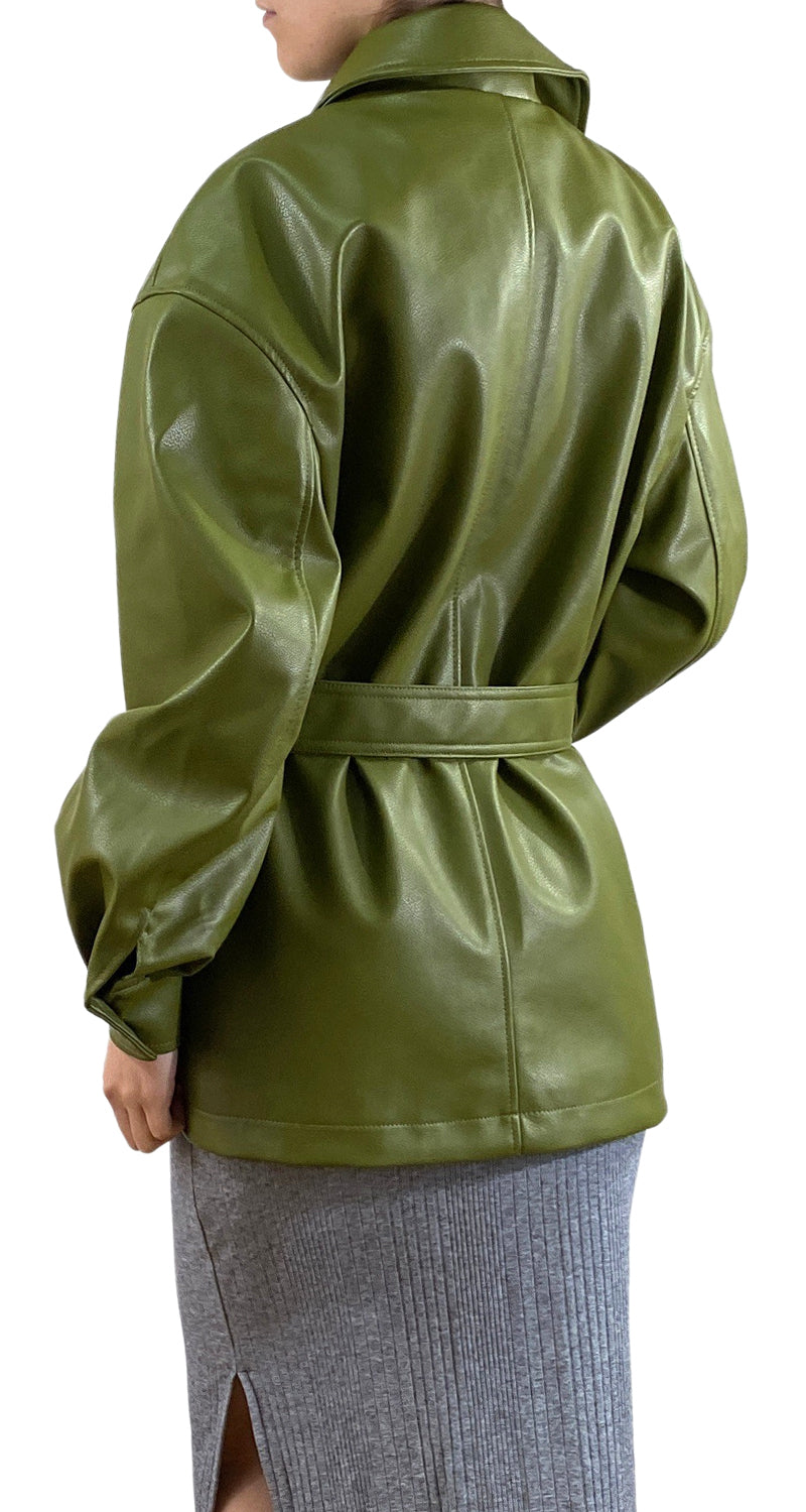 Chaqueta Verde Ecocuero