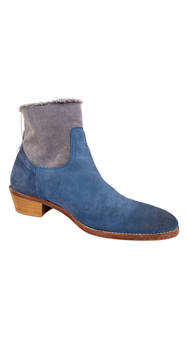 Botines Cuero Azul